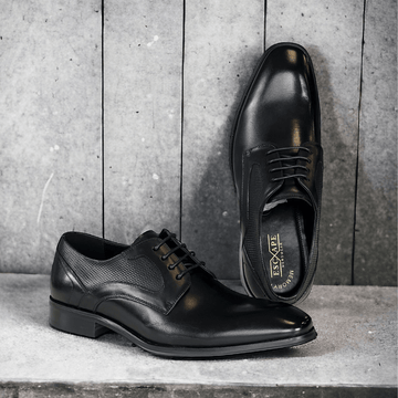 Mens Escape Kilcruit Black Leather Smart Lace Up Shoes - Black