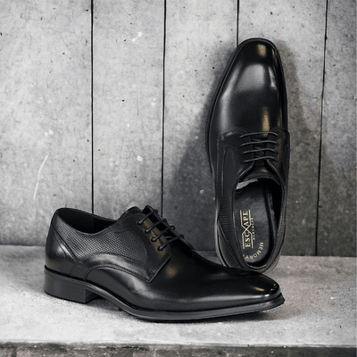 Mens Escape Kilcruit Black Leather Smart Lace Up Shoes - Black