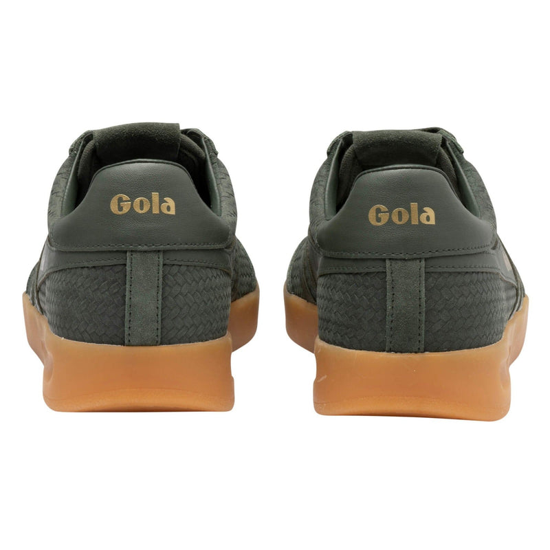 Mens Gola Cyclone Marque Trainers - Dark Khaki