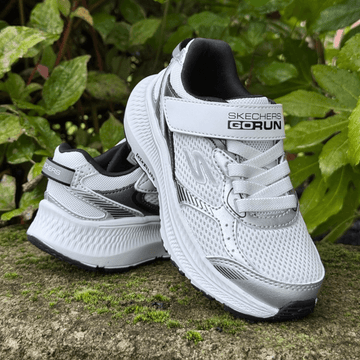 Skechers Boys Go Run Consistent Trainers - Silver White
