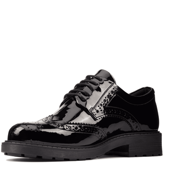 Clarks Orinoco 2 Limit Girls School Shoe - Black Patent