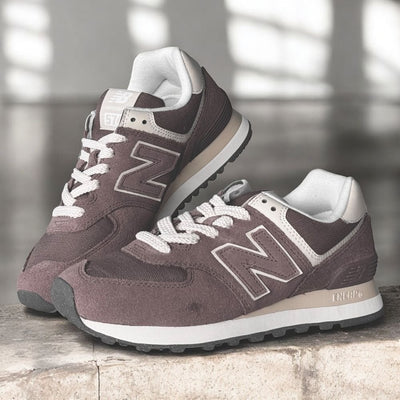 New Balance Women's 574 Trainers - Rust with Sea Salt - Mauve