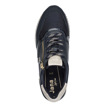 Womens Jana 23774 Side Zip Trainers - Navy