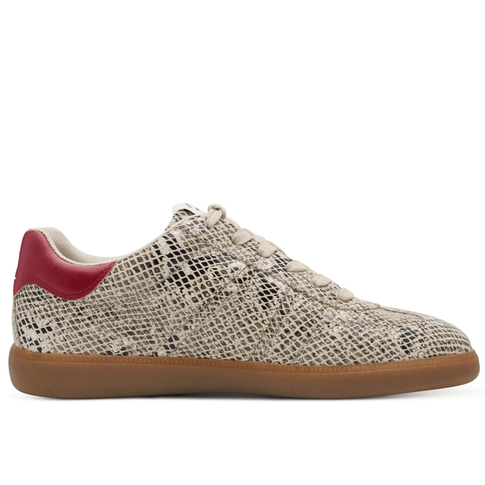Womens Tamaris 23634 Snake With Red Heel Gumsole Trainers