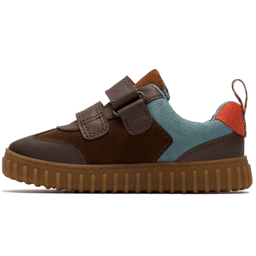 Infant Boys Clarks Cove Den Chestnut Brown Bear 2 Strap Pre Walker Shoes - Chestnut