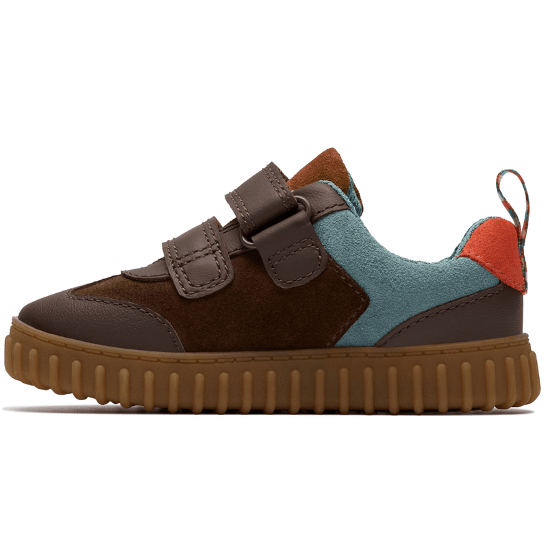 Infant Boys Clarks Cove Den Chestnut Brown Bear 2 Strap Pre Walker Shoes - Chestnut