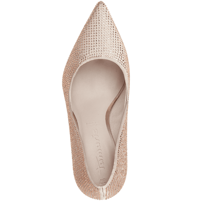 Womens Tamaris Diamante Stiletto Heels - Pink