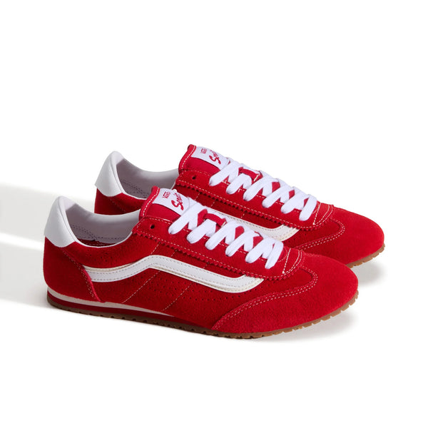 Womens Vans Super Lowpro Trainers - Racing Red