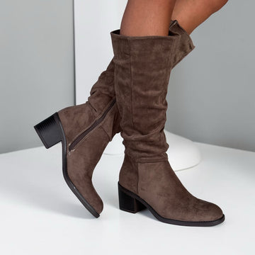 Womens Lunar Kristen Scrunch Long Boots - Taupe