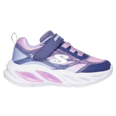 Girls Skechers S-Lights Cosmic Glow Trainers - Navy Lilac