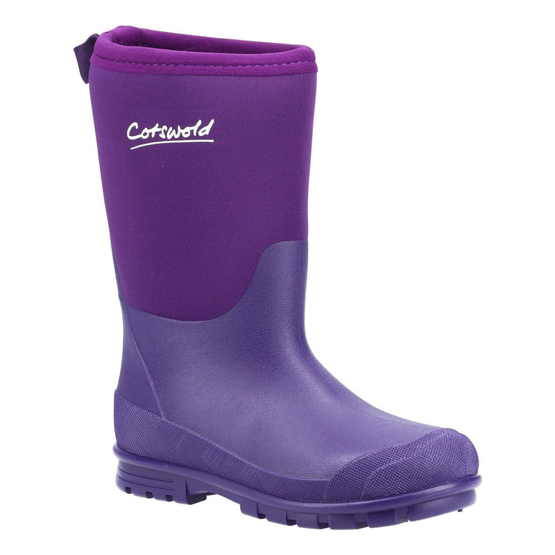 Kids Cotswold Hilly Neoprene Wellingtons - Purple