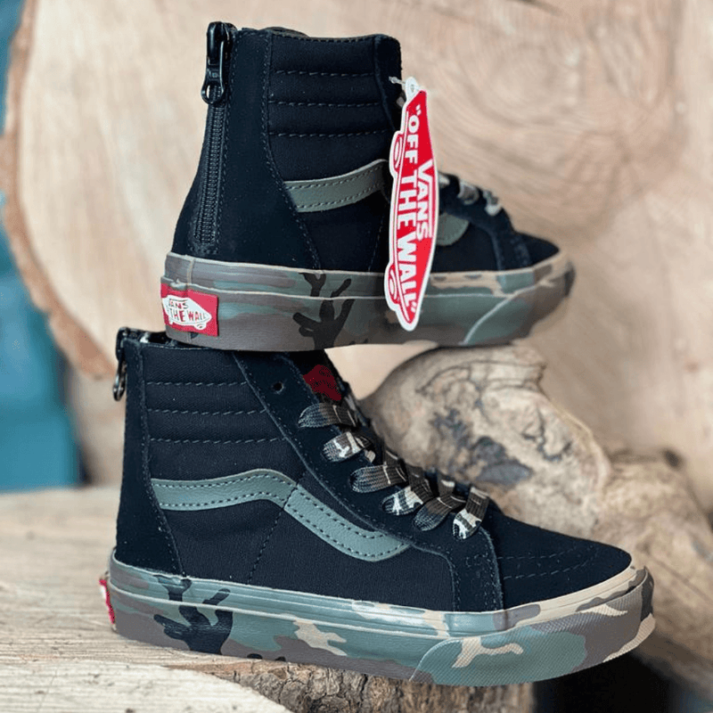 Vans Juniors Sk8-Hi Top Shoes - Black Camo - Black Camo