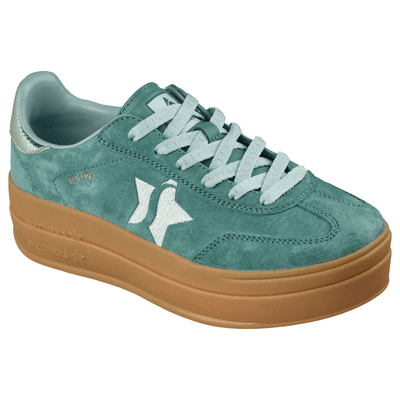 Womens Skechers Academy HI Suede Elevated Trainers - Green