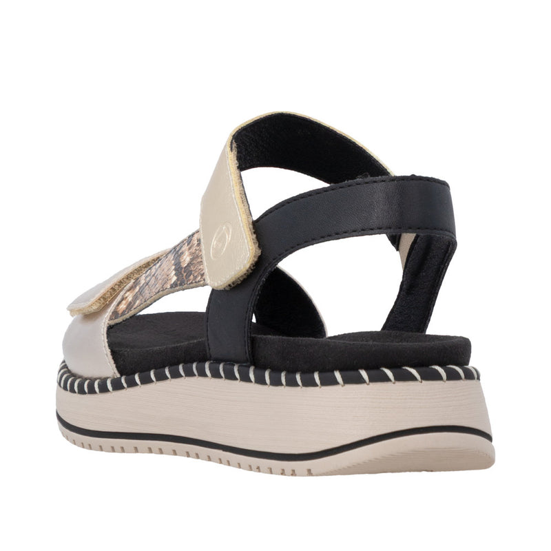 Womens Remonte D3J50 Metallic Wedge Sandal - Metallic