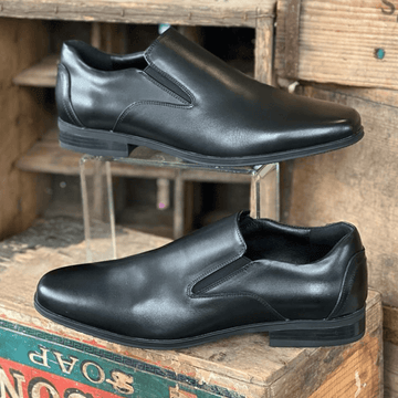Boys Teds Cardiff Bay Black Slip On Shoes - Black