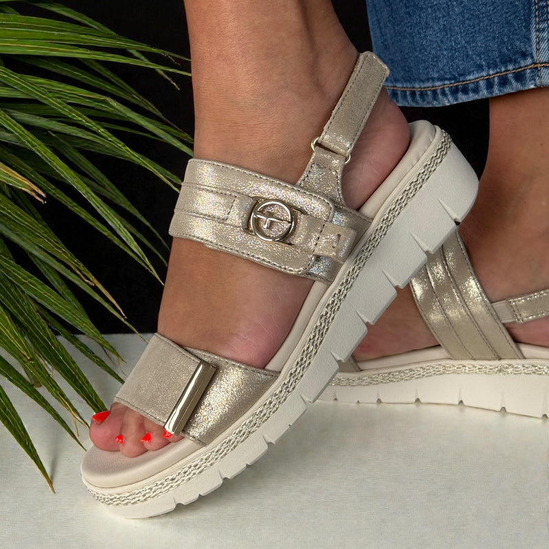 Womens Tamaris 28264 Champagne Sandals - Champagne