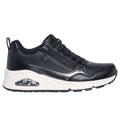 Womens Skechers Uno Zip Bungee Trainers - Black