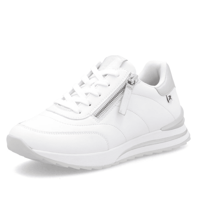 Womens Rieker W2402 White Wedge Sporty Trainers - White