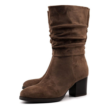 Womens Lunar Kylie Scrunch Long Boots - Taupe