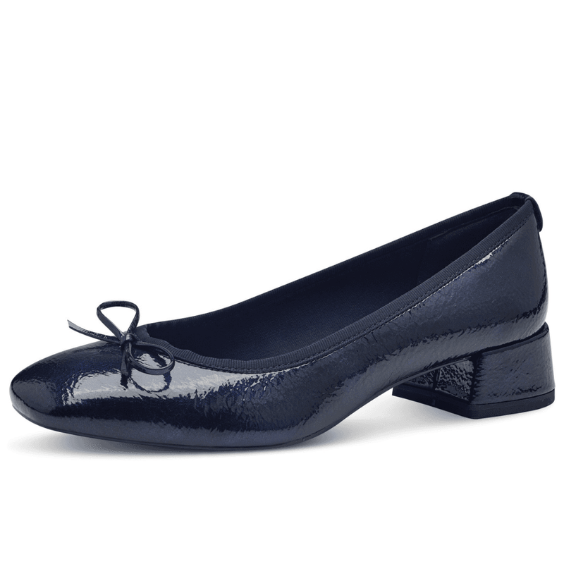 Womens Tamaris 22301 Navy Patent Bow Ballet Pump - Navy