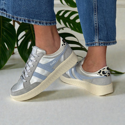 Womens Gola Superslam Blaze II Silver Air Snow Leopard Trainers - Silver Air Snow Leopard