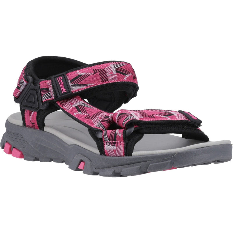 Womens Cotswold Stanton Sandals - Black and Fuchsia