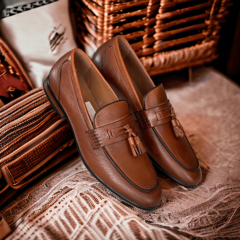 Mens Escape Goffer Loafers - Brandy