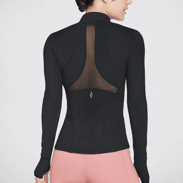 Womens Skechers Ladies Zip Up Mesh Jacket - Black