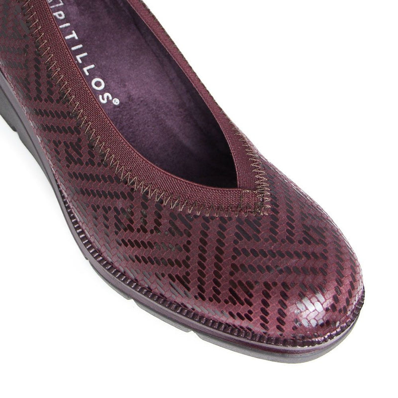 Womens Pitillos 11532 Burgundy Wedge Pumps - Burgundy