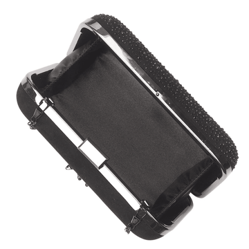 Lotus Ladies Lule Black Diamante Box Clutch Bag - Black