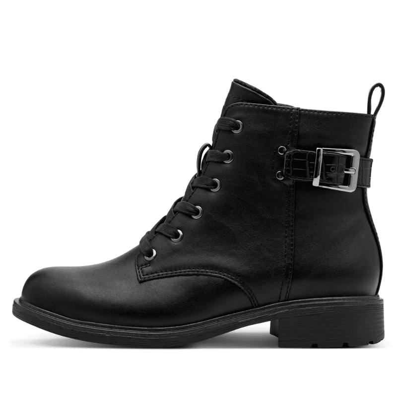 Womens Jana 25278 Black Biker Boots - Black