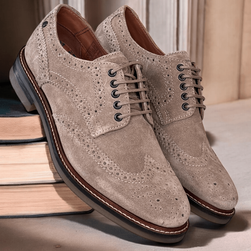 Mens Base London Hatfield Suede Brogue Lace Up Shoes