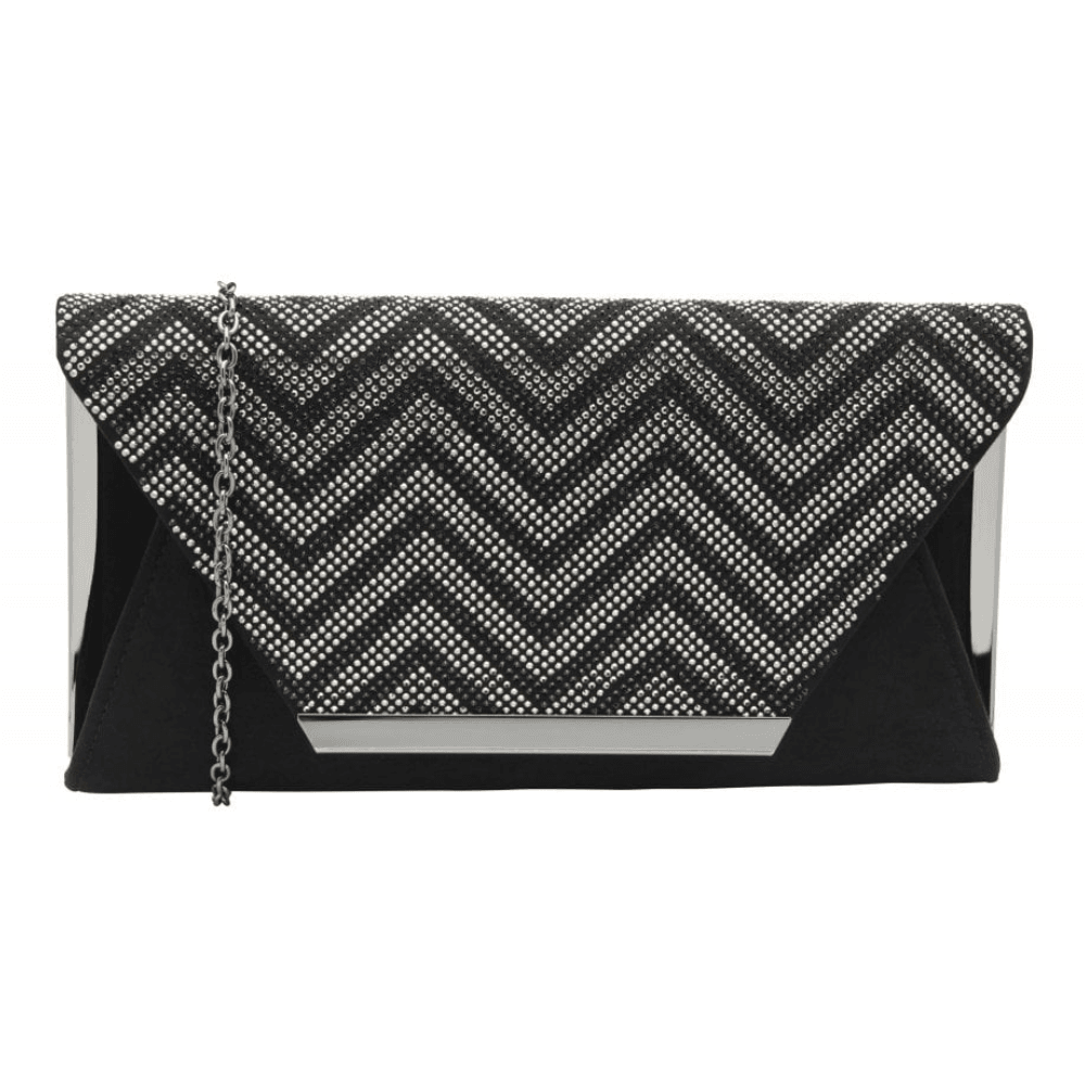 Lotus Elouise Black Diamante Clutchbag