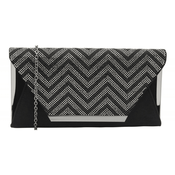 Lotus Elouise Black Diamante Clutchbag - Black