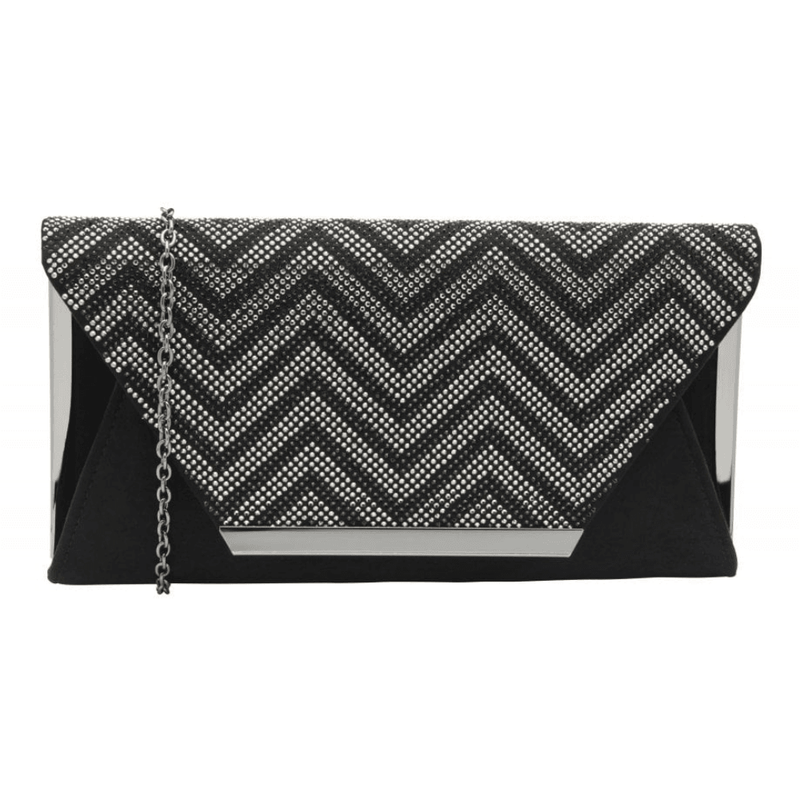 Lotus Elouise Black Diamante Clutchbag - Black