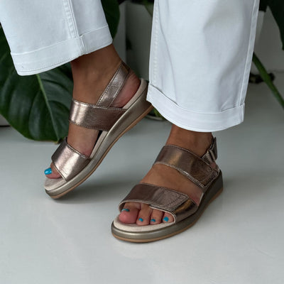 Womens Caprice 28207 Taupe Metallic Sandals - Taupe Metallic