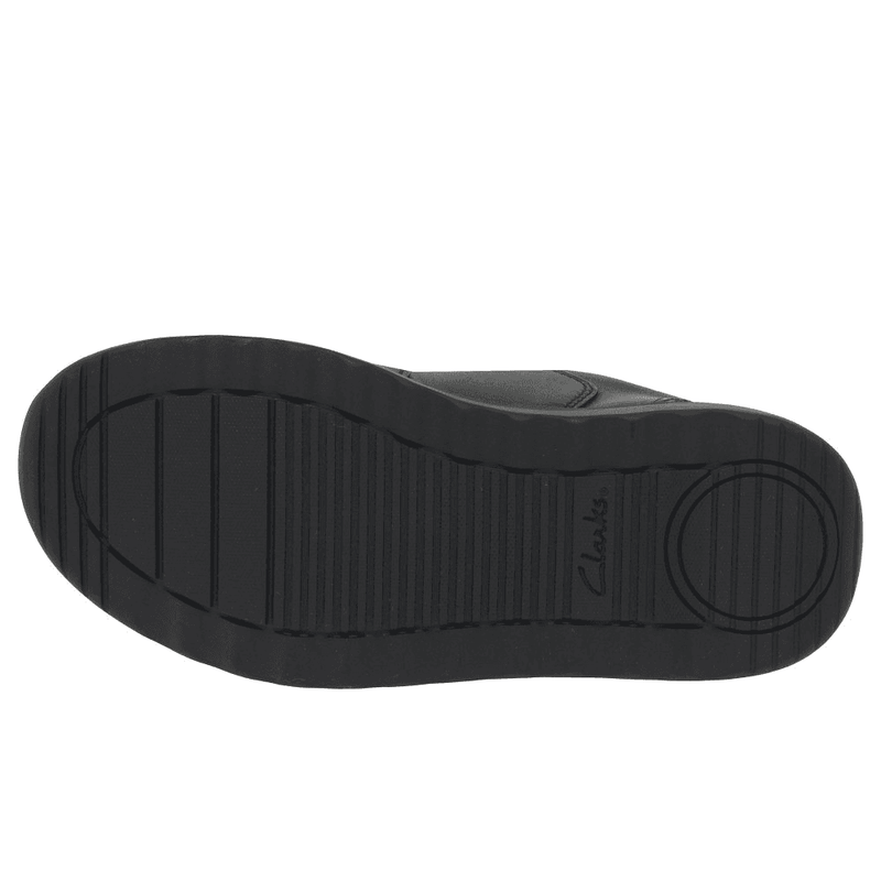 Junior Boys Clarks Daze Step 2 Velcro School Shoe - Black