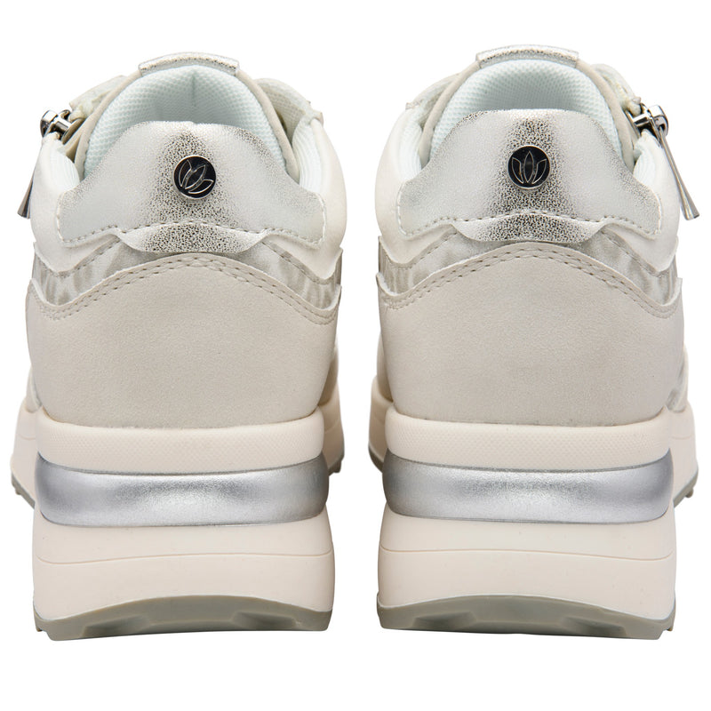 Womens Lotus ULS655 Bianchi Casual Wedge Trainers - White