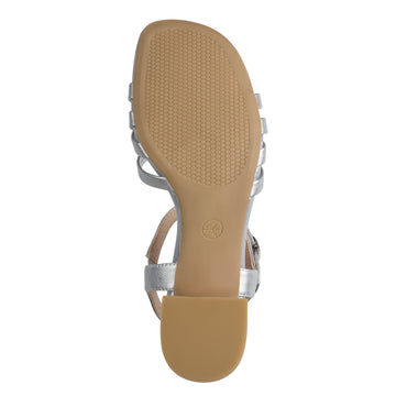 Womens Jana 28279 Silver Heeled Sandals - Silver