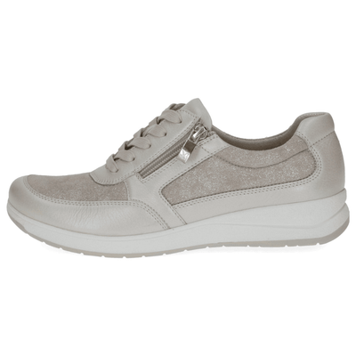 Womens Caprice 23723 Beige Pearl Shimmer Side Zip Shoes - Beige Gold