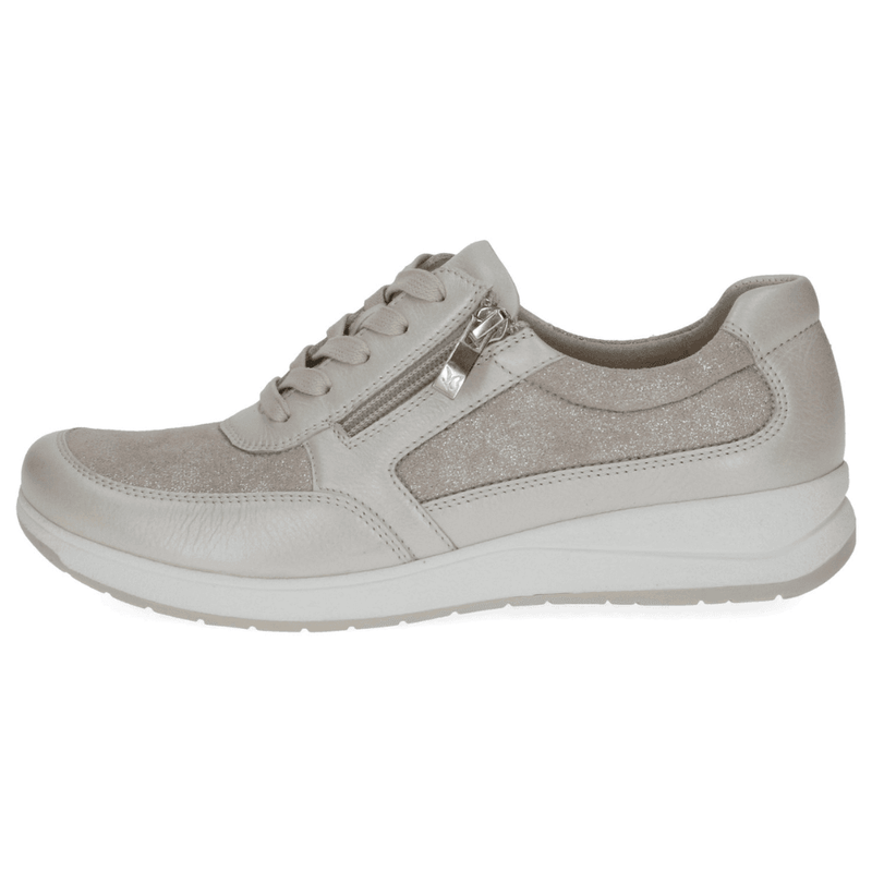Womens Caprice 23723 Beige Pearl Shimmer Side Zip Shoes - Beige Gold
