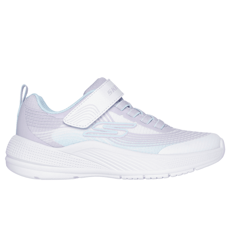Skechers Girls Microspec Advance Trainers - White Lavender
