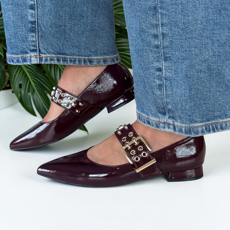 Womens Xti 146418 Flat Shoes - Burgundy