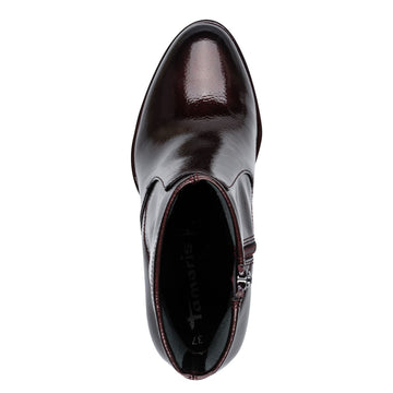 Womens Tamaris 25357 Ankle Boots - Merlot Patent
