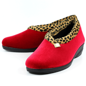 Womens Lunar Paloma Trim Slippers - Machine Washable - Red