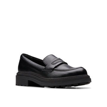 Girls Clarks Orinoco3 Edge School Shoes - Black