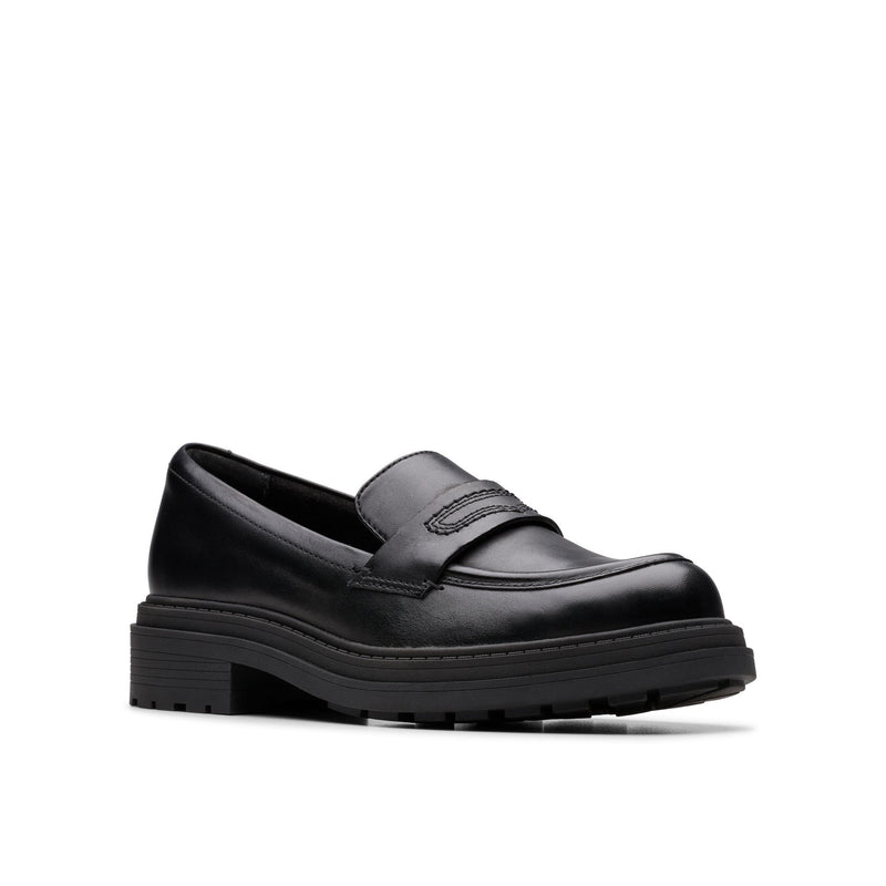 Girls Clarks Orinoco3 Edge School Shoes - Black