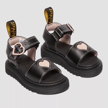 Dr Martens Toddlers Marlowe Hearts Sandals - Black