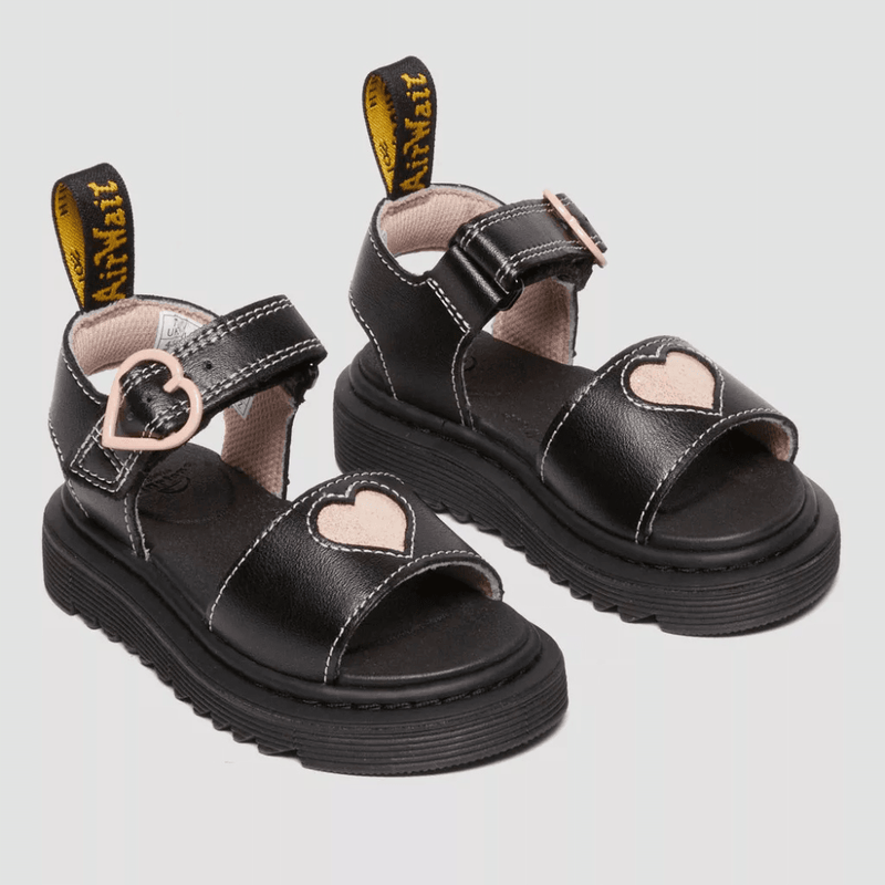 Dr Martens Toddlers Marlowe Hearts Sandals - Black