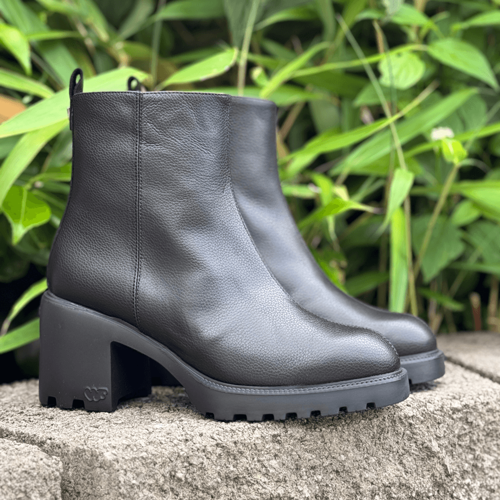 Womens Wonders G-7205 Black Block Heeled Long Ankle Boots